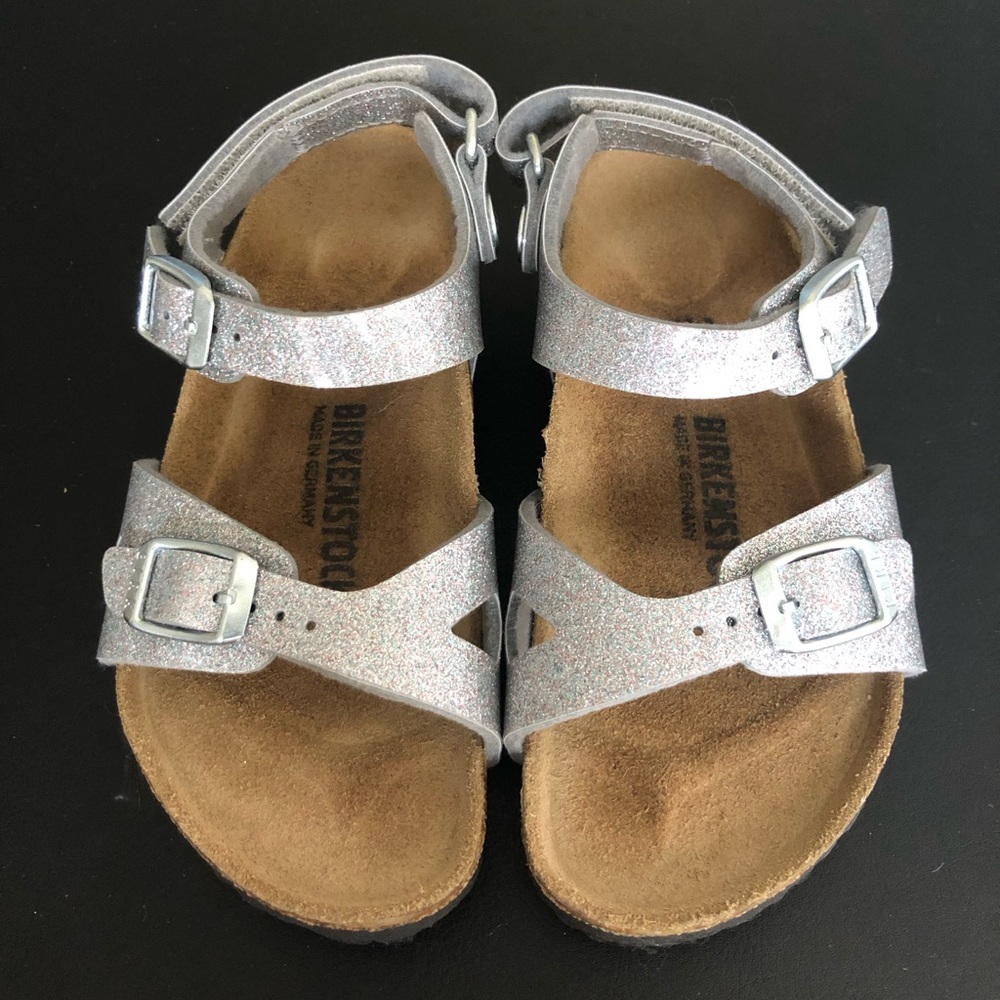 Birkenstock Girls' Rio Birko-Flor Glitter Backstrap Sandals Size: EUR 27= C9